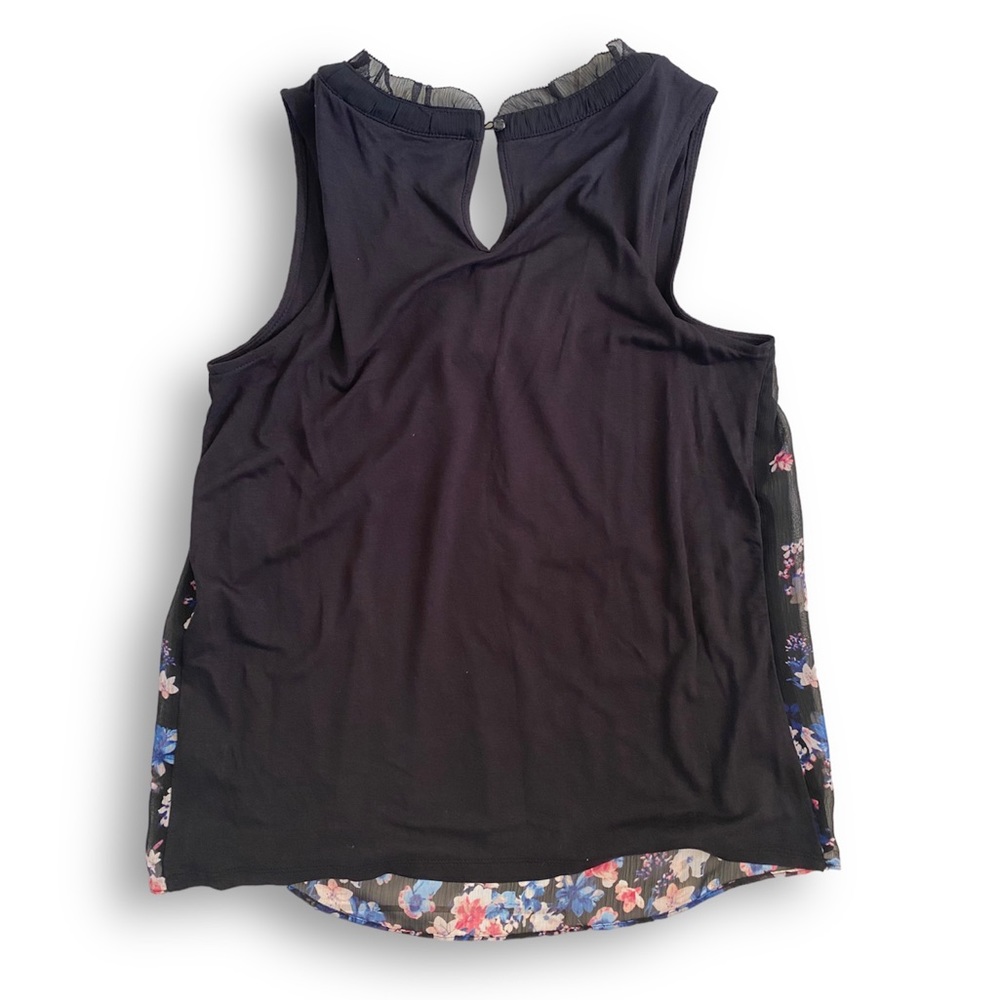 NEW Elle Floral Lined Ruffle neckline Tank Top - Picture 2 of 6
